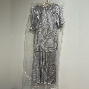 ROSELLA of Rome satin metallic dress